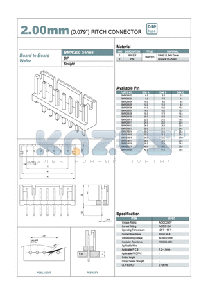 BMW200-08 datasheet - 2.00mm PITCH CONNECTOR