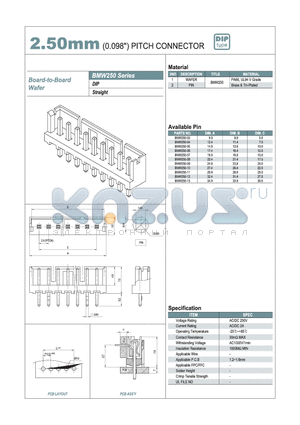 BMW250-04 datasheet - 2.50mm PITCH CONNECTOR