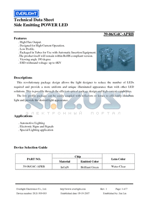 39-06/G4C-APRB datasheet - Side Emitting POWER LED