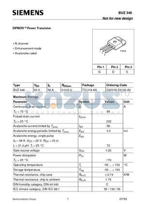 C67078-S3120-A2 datasheet - SIPMOS Power Transistor (N channel Enhancement mode Avalanche-rated)