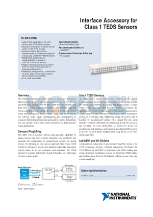 BNC-2096 datasheet - Interface Accessory for Class 1 TEDS Sensors