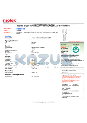 0191640308 datasheet - Perma-Seal Ring Tongue Terminal