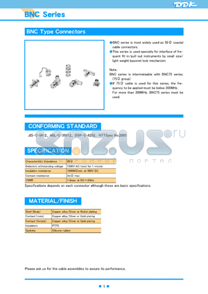 BNC-J-1.5V-CR datasheet - BNC Type Connectors