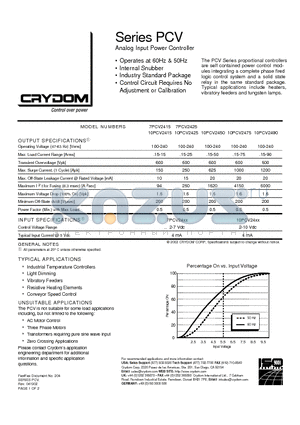 10PCV2425 datasheet - Analog Input Power Controller