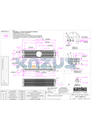 ASP-134603-01 datasheet - FILL ROWS 3, 4, 7, 8 ONLY, NOT AVAILABLE AS STANDARD.