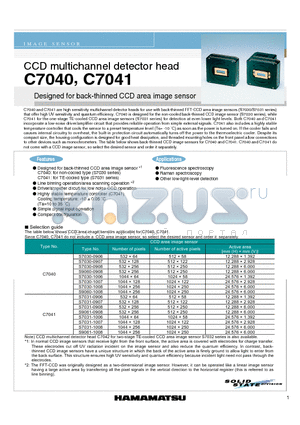 C7040 datasheet - CCD multichannel detector head