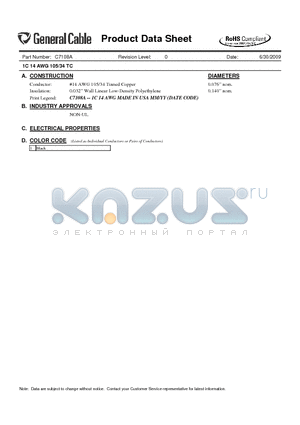 C7108A datasheet - 1C 14 AWG 105/34 TC