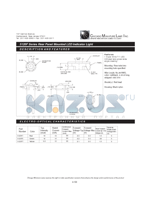 5120F7 datasheet - Rear Panel Mounted LED Indicator Light