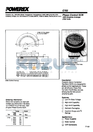 C783CB datasheet - Phase Control SCR 1800 Amperes Average 3700 Volts