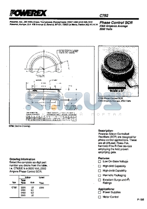 C782 datasheet - Phase Control SCR 2300 Amperes Average 2500 Volts