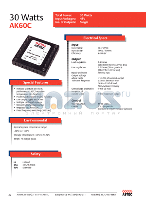 AK60C datasheet - 30 Watts