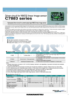 C7883 datasheet - Driver circuit for NMOS linear image sensor