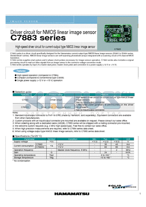 C7883 datasheet - High-speed driver circuit for current-output type NMOS linear image sensor