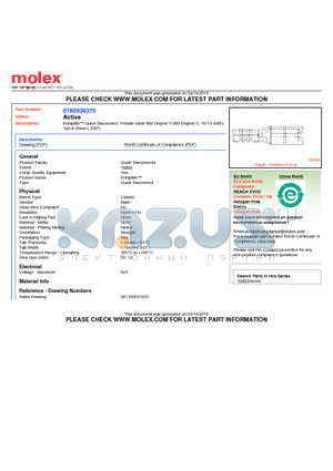 0192030379 datasheet - Krimptite Quick Disconnect, Female Steel 900 Degree F/383 Degree C, 10-12 AWGTab 6.35mm (.250