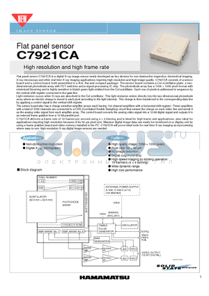 C7921CA datasheet - Flat panel sensor