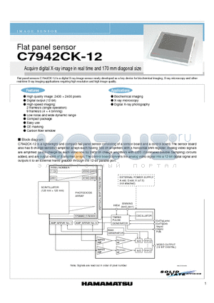 C7942CK-12 datasheet - Acquire digital X-ray image in real time and 170 mm diagonal size