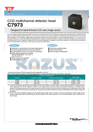C7973 datasheet - CCD multichannel detector head