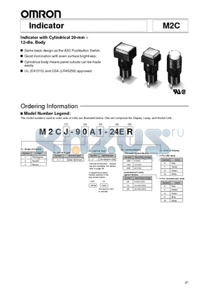 A16-24 datasheet - Indicator with Cylindrical 20-mm  12-dia. Body