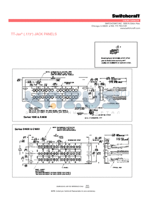 A1600 datasheet - TT-Jax (.173) JACK PANELS