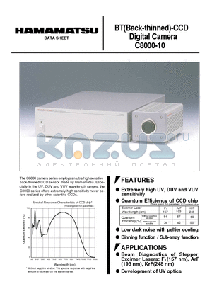 C8000-10 datasheet - BT(Back-thinned)-CCD Digital Camera