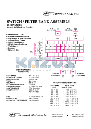 10SF8181 datasheet - SWITCH / FILTER BANK ASSEMBLY