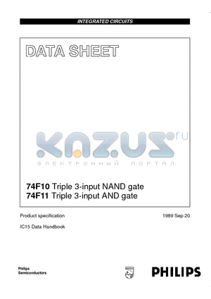 74F11 datasheet - Triple 3-input NAND gate