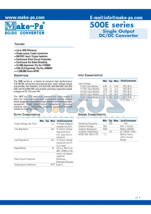 512S28E datasheet - Single Output DC/DC Converter