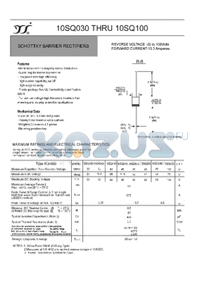 10SQ035 datasheet - SCHOTTKY BARRIER RECTIFIERS