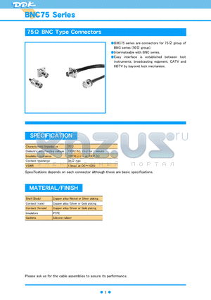 BNC75 datasheet - 75Y BNC Type Connectors