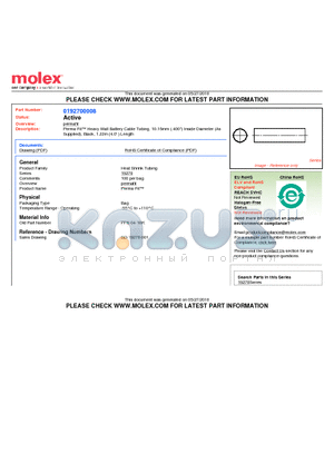 0192700008 datasheet - Perma-Fit Heavy Wall Battery Cable Tubing, 10.16mm (.400