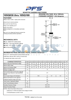 10SQ040 datasheet - SCHOTTKY BARRIER RECTIFIERS