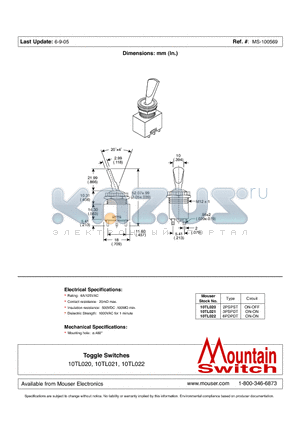 10TL021 datasheet - Toggle Switches