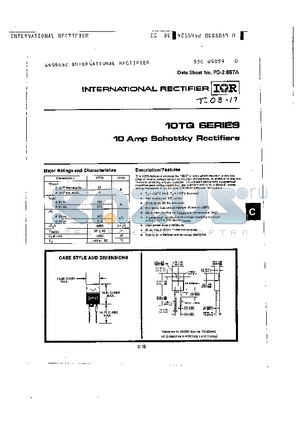 10TQ030 datasheet - 10 AMP SCHOTTKY RECTIFIERS