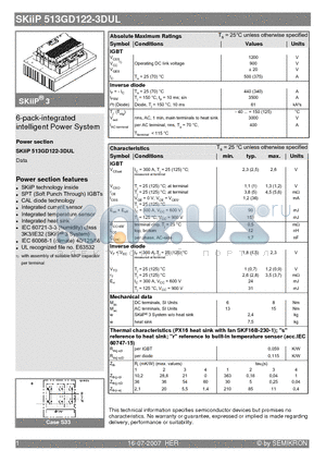 513GD122-3DUL datasheet - 6-pack-integrated intelligent Power System