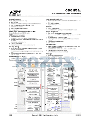 C8051F383-GQ datasheet - Full Speed USB Flash MCU Family