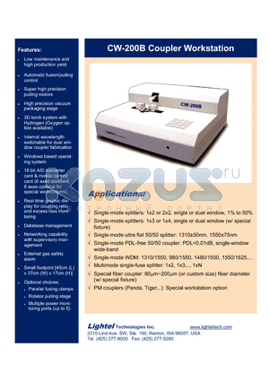 CW-200B datasheet - Automatic fusion pulling control