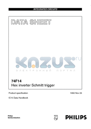 74F14 datasheet - Hex inverter Schmitt trigger