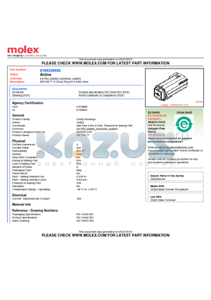 0194330002 datasheet - MX150L 4 Circuit Plug for 8 AWG Wire