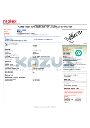 0194340002 datasheet - MX150L Female Terminal for 8 AWG Wire