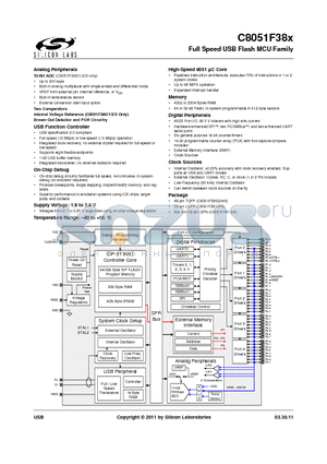 C8051F385-GM datasheet - Full Speed USB Flash MCU Family