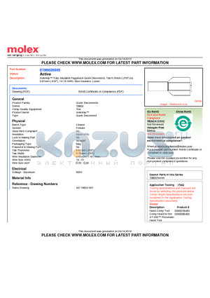 0196020005 datasheet - Avikrimp Fully Insulated Piggyback Quick Disconnect, Tab 6.35mm (.250