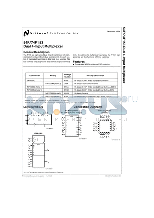 74F153SJ datasheet - Dual 4-Input Multiplexer