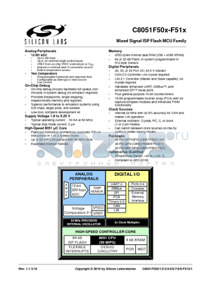 C8051F500-IM datasheet - Mixed Signal ISP Flash MCU Family