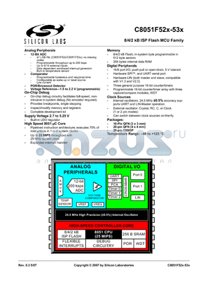 C8051F520-IM datasheet - 8/4/2 kB ISP Flash MCU Family