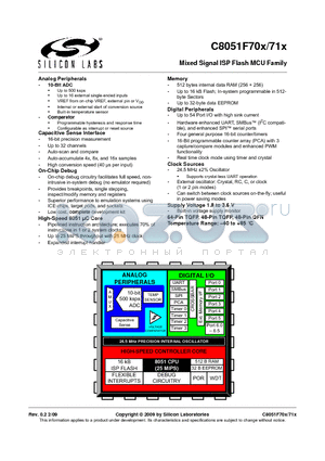 C8051F71X datasheet - Mixed Signal ISP Flash MCU Family