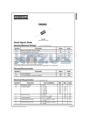 1N5282 datasheet - Small Signal Diode