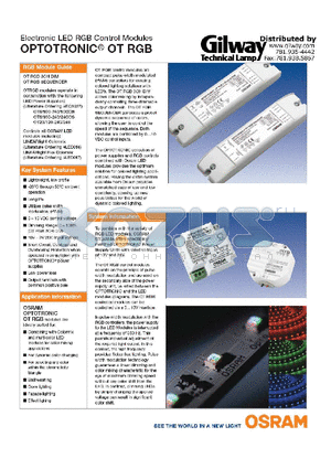 51518OTRGB3CHDIM datasheet - Electronic LED RGB Control Modules OPTOTRONIC OT RGB