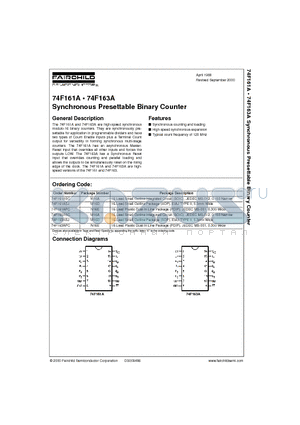 74F161ASJ datasheet - Synchronous Presettable Binary Counter