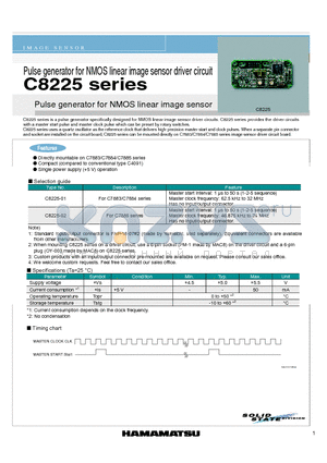 C8225 datasheet - Pulse generator for NMOS linear image sensor driver circuit