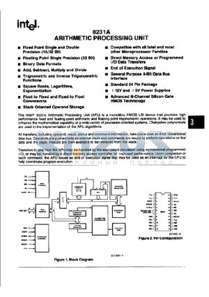 C8231A datasheet - ARITHMETIC PROCESSING UNIT